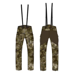 Spodnie z szelkami Solognac Warm 900 camo treemetic wodoodporne - Spodnie sportowe męskie - miniaturka - grafika 1