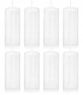 Świece - Świece ozdobne białe walec kokon 10/4 zestaw 8 szt - miniaturka - grafika 1
