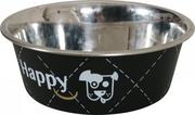 Miski dla psów - Zolux Miska Inox HAPPY 0,8 l kol. czarny - miniaturka - grafika 1