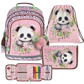 Zestawy szkolne - ZESTAW SZKOLNY Z PLECAKIEM DLA DZIEWCZYNKI 3-ELEMENTÓW PANDA 10 DERFORM - miniaturka - grafika 1