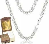 Naszyjniki męskie - ŁAŃCUSZEK SREBRNY MĘSKI PEŁNY DIAMENTOWANY SPLOT KRÓLEWSKI 7,00 MM SZEROKI - Argmeta - miniaturka - grafika 1