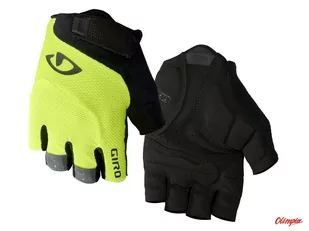 Rękawiczki Męskie Giro Bravo Gel Krótki Palec Black Highlight Yellow - Rękawiczki rowerowe - miniaturka - grafika 1