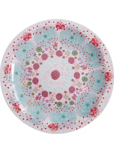Overbeck and Friends Talerz "Rose" w kolorze jasnoróżowo-błękitnym - Ø 41 cm - Sztućce dla dzieci - miniaturka - grafika 1