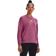 Koszulki i topy damskie - Damska Koszulka z długim rękawem UNDER ARMOUR RIVAL TERRY CREW 1369856-669 – Różowy - miniaturka - grafika 1