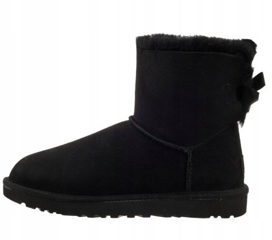UGG ŚNIEGOWCE DAMSKIE CZARNE SKÓRZANE 37 1J0A