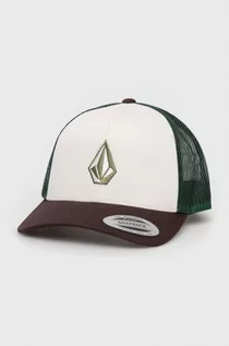 Czapki męskie - Volcom czapka z daszkiem kolor zielony z aplikacją - grafika 1