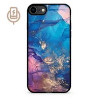 Etui i futerały do telefonów - Niebieski marmur golden - iPhone 16e Etui szklane flexible indukcyjne - miniaturka - grafika 1