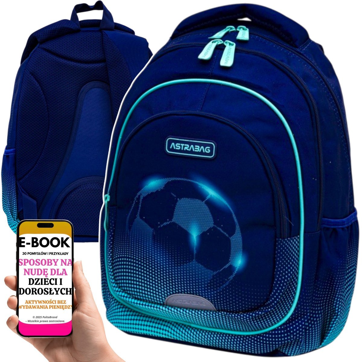 PLECAK DLA PIERWSZOKLASISTY + • Plecak szkolny ergonomiczny FOOTBALL PIŁKA NOŻNA Dla Chłopca + EBOOK-3