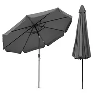 Parasole ogrodowe - Parasol ogrodowy duży 3m skośny łamany z korbą szary - miniaturka - grafika 1