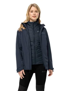 Jack Wolfskin Kurtka przeciwdeszczowa 3w1 w kolorze granatowym - Kurtki i kamizelki sportowe damskie - miniaturka - grafika 1