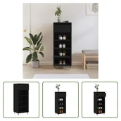 Szafki na buty - The Living Store Szafka na buty czarna 40x36x105 cm materiał drewnopochodny - miniaturka - grafika 1