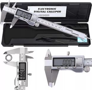 Suwmiarka metalowa elektroniczna inox + etui 0-200mm/8in - Suwmiarki i mikrometry - miniaturka - grafika 1