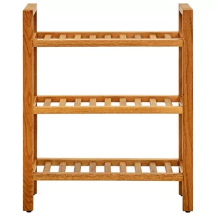 vidaXL Stojak na buty z 3 półkami, 50x27x60 cm, lite drewno dębowe - Szafki na buty - miniaturka - grafika 1