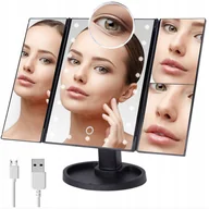 Lusterka do makijażu - Lusterko Kosmetyczne Podświetlane Rozkładane Led Do Makijażu Powiększające - miniaturka - grafika 1