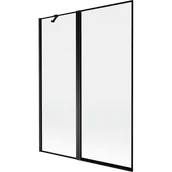 Parawany nawannowe - Mexen Mist parawan nawannowy 2-skrzydłowy lewy 130 x 150 cm, czarna ramka, czarny - 8A9-130-011-70-70-L - miniaturka - grafika 1