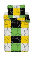 Pościel - Komplet pościeli 4 szt. 140x200-2szt 70x90 - 2szt.Krata limionkowa czarna z mikrofibry - miniaturka - grafika 1
