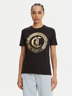 Just Cavalli T-Shirt 78PAHT01 Czarny Regular Fit - Koszulki i topy damskie - miniaturka - grafika 1