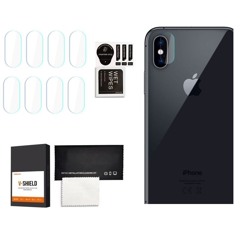 8X FOLIA NA APARAT DO iPhone X / XS / XS MAX NA APARATY OCHRONA OBIEKTYWU