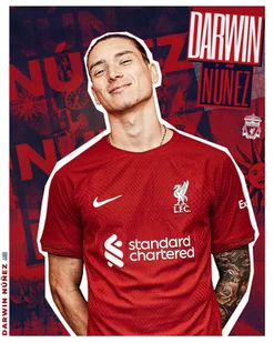 PODKŁADKA POD MYSZ Nadruk 22x18cm Darwin Nunez Liverpool FC Tekst Prezent - Podkładki pod mysz - miniaturka - grafika 1