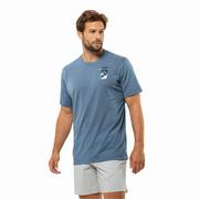 Koszulki męskie - Męski t-shirt Jack Wolfskin VONNAN S/S GRAPHIC T M elemental blue - L - miniaturka - grafika 1