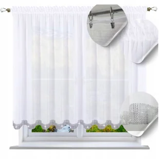 Firana gotowa cyrkonie prosta 140x400 krótka firany gładkie do salonu - Firany Firana gotowa cyrkonie prosta 140x400 krótka firany gładkie do salonu - Firany - miniaturka - grafika 1