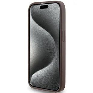Guess GUHCP15LG4GFBR iPhone 15 Pro 6.1" brązowy/brown hard case 4G Metal Gold Logo - Etui i futerały do telefonów - miniaturka - grafika 5