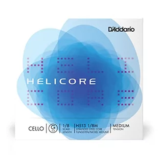 D'Addario H513-1/8M Helicore Cello pojedyncza struna "G" wolfram/srebro 1/8 średni - Akcesoria do instrumentów smyczkowych - miniaturka - grafika 1