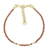 Bransoletki - Skorulski Jewellery, Bransoletka, fasetowany Piasek Pustyni kulki i srebro złocone - miniaturka - grafika 1