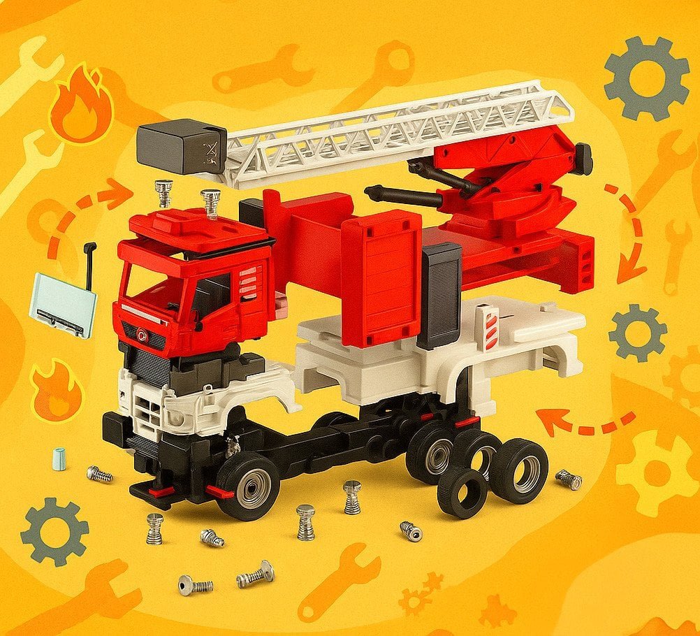 B34E1 SAMOCHÓD DUŻY WÓZ STRAŻACKI ŚWIATŁA DRABINA