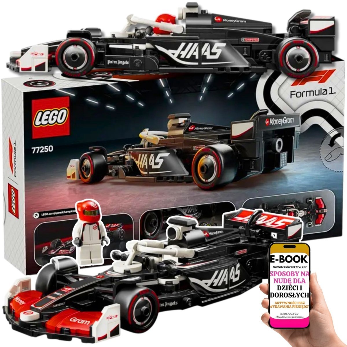 LEGO F1 BWT MoneyGram Haas VF-24 77250 Świetny Prezent Dla Dziecka Realistyczny Bolid Speed Champions z Kierowcą + EBOOK-3