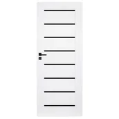 Drzwi wewnętrzne - Drzwi PRIM czarna szyba pokój 80P białe - miniaturka - grafika 1