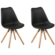 Krzesła - Beliani Zestaw 2 krzeseł czarny DAKOTA - miniaturka - grafika 1