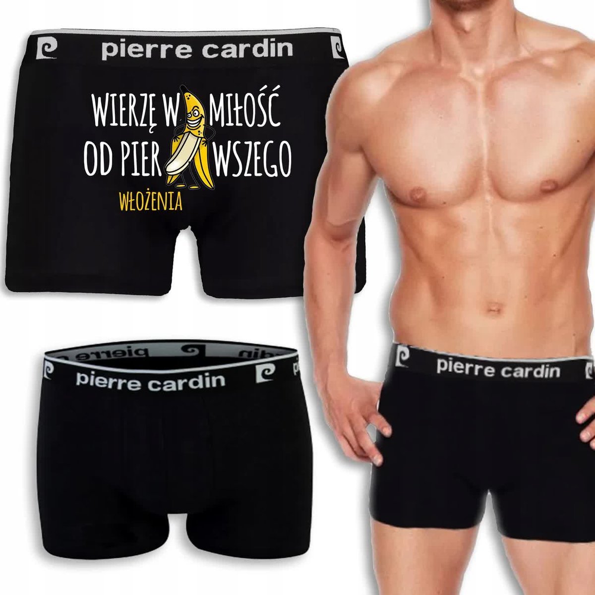 BOKSERKI MĘSKIE CZARNE Na Walentynki MIŁOŚĆ OD PIERWSZEGO WŁOŻENIA Wzory L