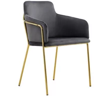Krzesła - Krzesło Glamour C-900 szary, złote nogi - miniaturka - grafika 1