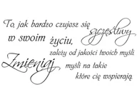 Naklejki na ścianę - Cytaty, To jak bardzo czujesz się szczęśliwy, Naklejka ścienna wielokrotnego użytku, 200x100 cm - miniaturka - grafika 1