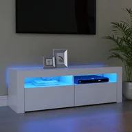 Szafki RTV - vidaXL Lumarko Szafka pod TV z oświetleniem LED, biała, 120x35x40 cm 804310 - miniaturka - grafika 1
