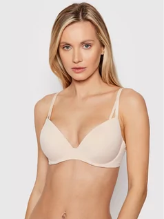 Biustonosze - Calvin Klein Underwear Biustonosz push-up 000QF6016E Beżowy - grafika 1