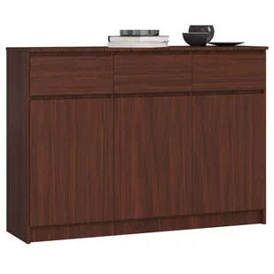 Akord Fabryka mebli KOMODA K 140cm 3 DRZWI 3 SZUFLADY WENGE OP0LK-1VEN0008 - Komody - miniaturka - grafika 1