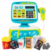 Zabawy w naśladowanie dorosłych - KASA FISKALNA EDUKACYJNA SKLEPOWA DOTYKOWA STATOR KOSZYK NA ZAKUPY KALKULATOR LCD - miniaturka - grafika 1