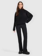 Legginsy - 4F Legginsy z rozszerzanymi nogawkami damskie - czarne XS - miniaturka - grafika 1