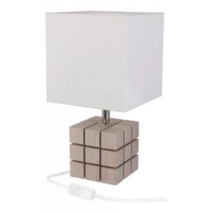Beżowa lampka nocna kostka z abażurem - S230 K9-P66 - Lampy stojące - miniaturka - grafika 1