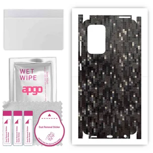Folia naklejka skórka strukturalna na TYŁ+BOKI do Samsung Galaxy A52s 5G -  Carbon Pixel Czarny - apgo SKINS - Szkła hartowane na telefon - miniaturka - grafika 1