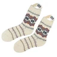 Skarpetki męskie - Skarpetki alpaka ciepłe grube białe w norweskie gwiazdki 39-42 - miniaturka - grafika 1