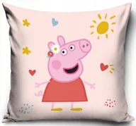 Poszewki na poduszki - ŚWINKA PEPPA poszewka na poduszkę jasiek 40x40 welurowa VELVET - miniaturka - grafika 1