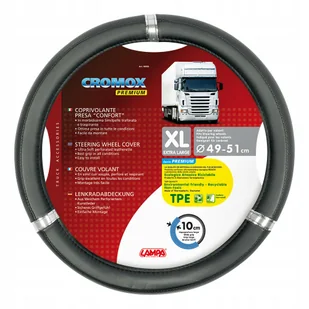 Pokrowiec Kierownicy Cromox Tir 49-51cm chrom czerń - Akcesoria motoryzacyjne - miniaturka - grafika 1