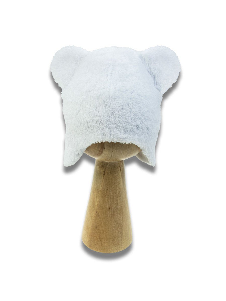 Dziecięca czapka z uszkami biała Nicol,r.92/98