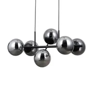 Lampy sufitowe - Salonowa lampa wisząca Molite PND-1098-6-BK szklana przydymiona czarna - miniaturka - grafika 1