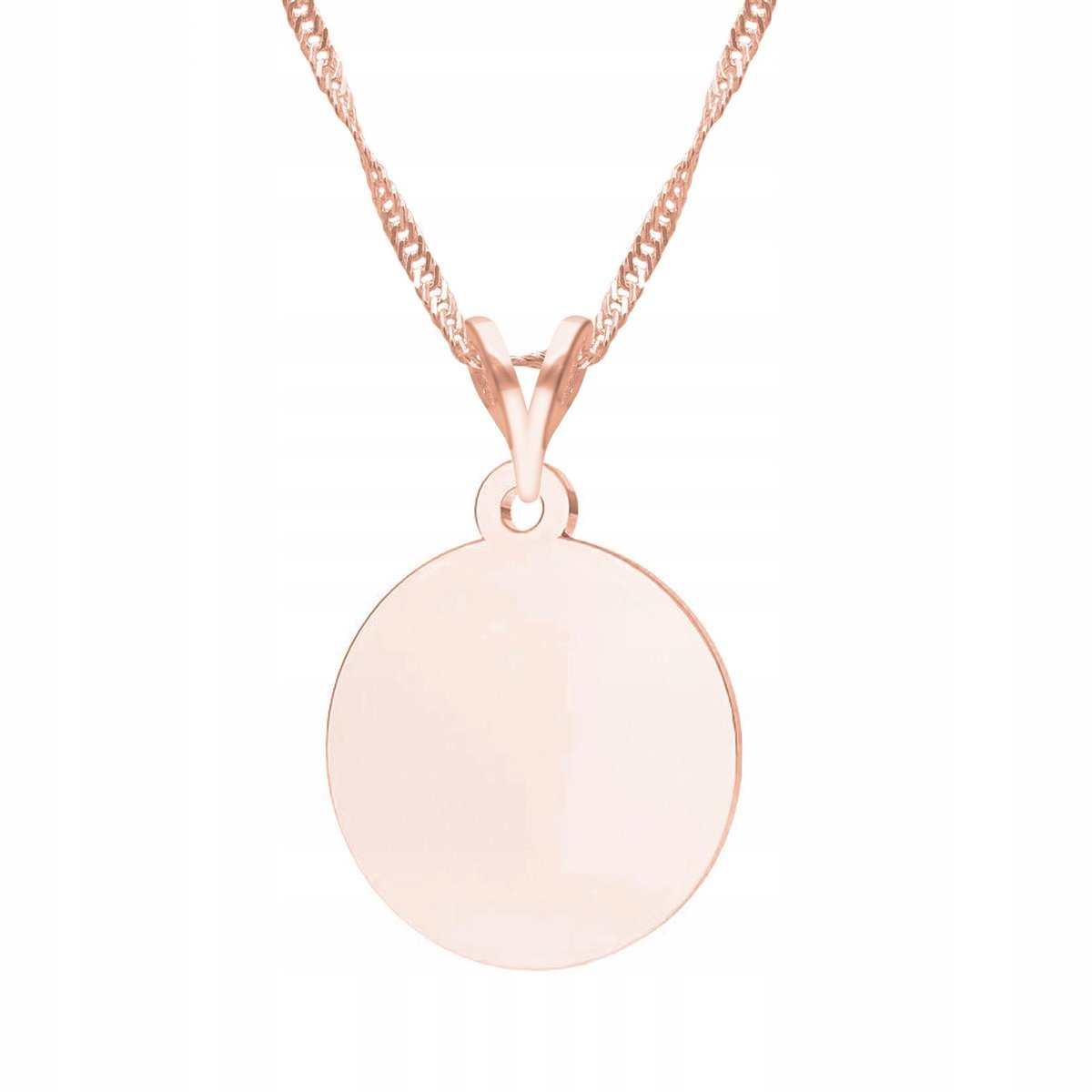 Naszyjnik Pozłacany z Kółkiem Blaszka Wisząca Blaszka Kółko SREBRO 925