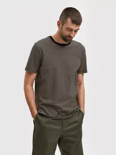 Selected Homme T-Shirt Norman 16080129 Czarny Regular Fit - Koszulki męskie - miniaturka - grafika 1