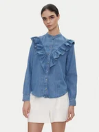 Koszule damskie - Pepe Jeans Koszula jeansowa Katia PL305092 Niebieski Regular Fit - miniaturka - grafika 1